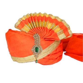 Traditional Stone Pearl Drop Safa Kalangi Brooch for Groom/Men/Dulha Pagadi 3