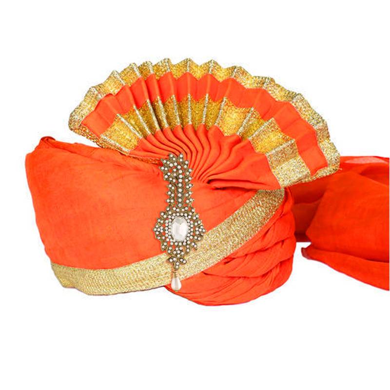 Traditional Stone Pearl Drop Safa Kalangi Brooch for Groom/Men/Dulha Pagadi