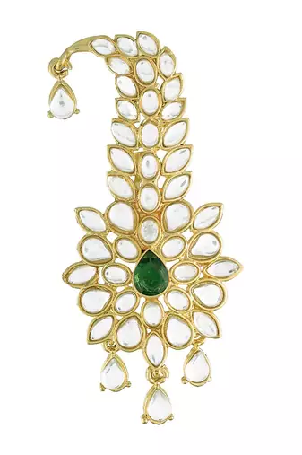 I Jewels Traditional Kundan Safa Kalangi Brooch for Groom/Men/Dulha Pagadi