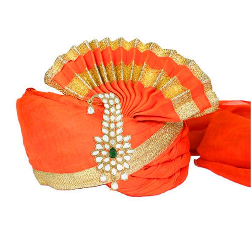 Traditional Kundan Safa Kalangi Brooch for Groom/Men/Dulha Pagadi