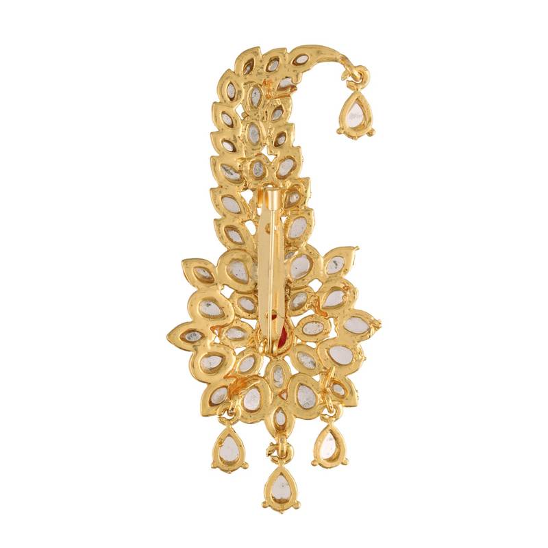 I Jewels Traditional Kundan Safa Kalangi Brooch for Groom/Men/Dulha Pagadi