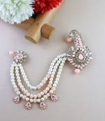 Traditional Stone Pearl Drop Safa Kalangi Brooch for Groom/Men/Dulha Pagadi