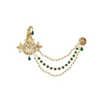 Traditional Stone Pearl Drop Safa Kalangi Brooch for Groom/Men/Dulha Pagadi 3