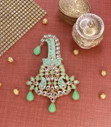 Traditional Meenakari Kundan Pearl Drop Safa Kalangi Brooch for Groom/Men/Dulha Pagadi