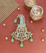 Traditional Meenakari Kundan Pearl Drop Safa Kalangi Brooch for Groom/Men/Dulha Pagadi