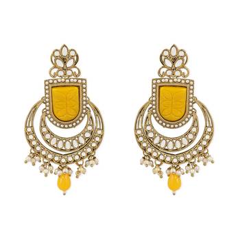 I Jewels Traditional Pearl Hanging Kundan Stone Studed Chandbali Earring With Maang Tikka 6