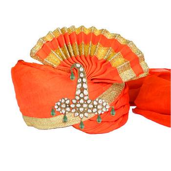 Traditional Stone Pearl Drop Safa Kalangi Brooch for Groom/Men/Dulha Pagadi 3
