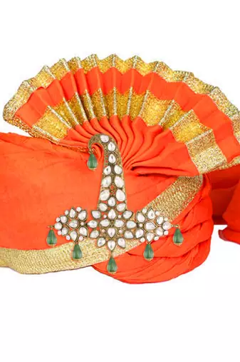 Traditional Stone Pearl Drop Safa Kalangi Brooch for Groom/Men/Dulha Pagadi