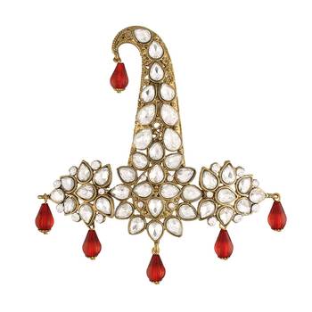 Indian Traditional Handcrafted Kundan And Stone Safa Dulha Pagadi Kalangi Brooch for Groom Men 1