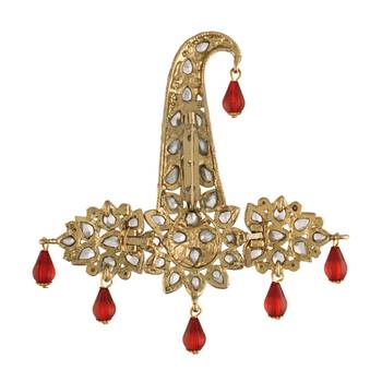 Indian Traditional Handcrafted Kundan And Stone Safa Dulha Pagadi Kalangi Brooch for Groom Men 2
