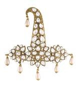 Traditional Stone Pearl Drop Safa Kalangi Brooch for Groom/Men/Dulha Pagadi