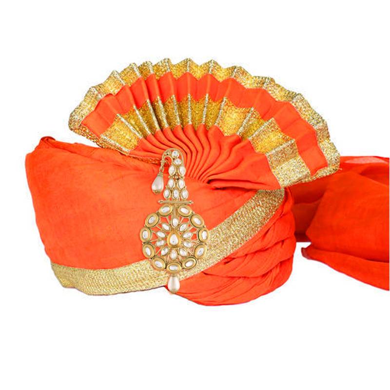 Traditional Kundan Safa Kalangi Brooch for Groom/Men/Dulha Pagadi