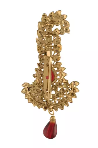 Traditional Stone Pearl Drop Safa Kalangi Brooch for Groom/Men/Dulha Pagadi