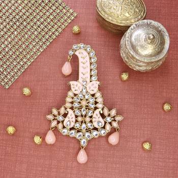 Traditional Meenakari Kundan Pearl Drop Safa Kalangi Brooch for Groom/Men/Dulha Pagadi 1