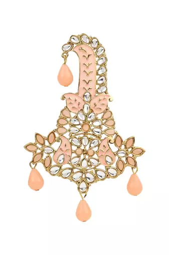 Traditional Meenakari Kundan Pearl Drop Safa Kalangi Brooch for Groom/Men/Dulha Pagadi