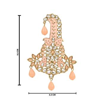 Traditional Meenakari Kundan Pearl Drop Safa Kalangi Brooch for Groom/Men/Dulha Pagadi 4
