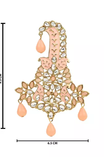 Traditional Meenakari Kundan Pearl Drop Safa Kalangi Brooch for Groom/Men/Dulha Pagadi