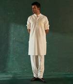 White chanderi kurta & salwar