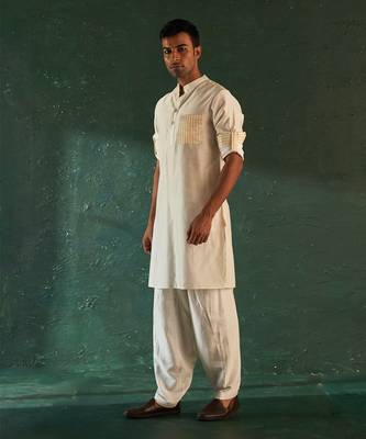 White chanderi kurta & salwar 2