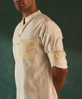 White chanderi kurta & salwar 3