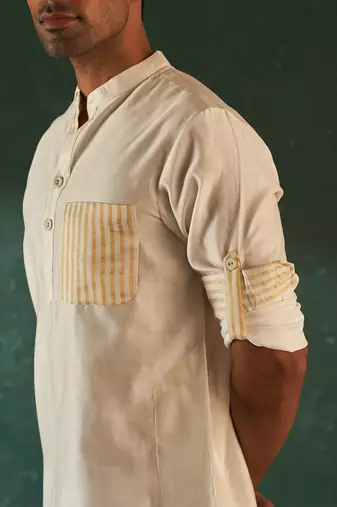 White chanderi kurta & salwar