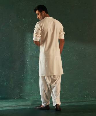 White chanderi kurta & salwar 5