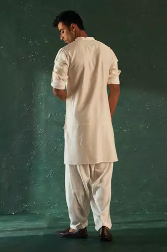 White chanderi kurta & salwar