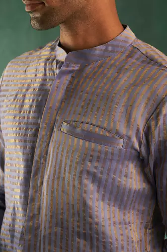 Lavender tissue striped kurta with pant