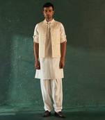 White striped bundi and kurta set