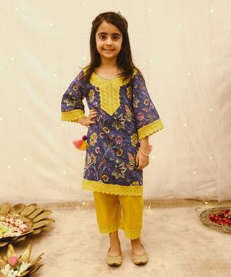 Blue printed suit set 1
