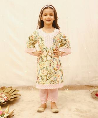 Peacock printed suit set 1
