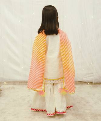 Off-white phulkari kurti set 2