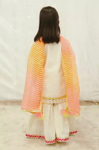 Off-white phulkari kurti set