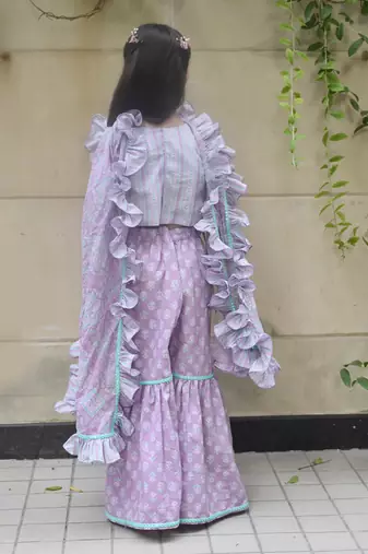 Lilac printed top with sharara