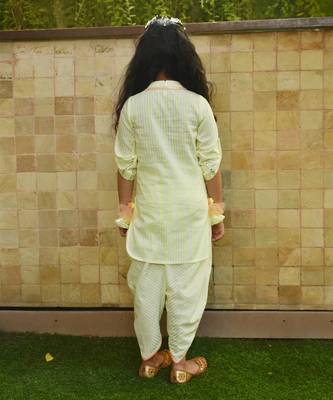 Green printed kurti dhoti 2