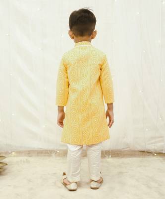 Orange bandhej achkan set 2
