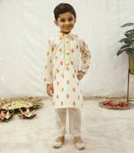 Off-white phulkari kurta set