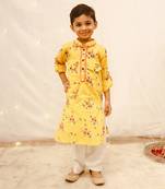 Yellow pathani kurta set
