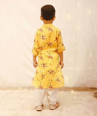 Yellow pathani kurta set 2