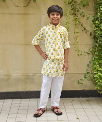 Floral printed nehru jacket set 1