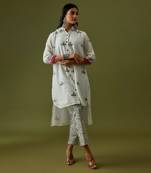 Ivory block printed coord set