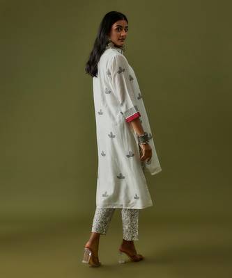 Ivory block printed coord set 2