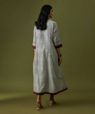 All over hand embroidered kurta pant set 2