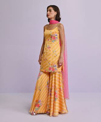 Sara satin sharara set 3