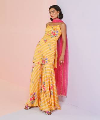 Sara satin sharara set 4