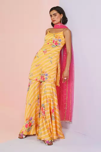 Sara satin sharara set
