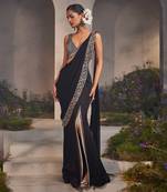 Lorelei black pre-draped saree