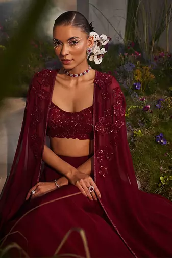 Lauren maroon jacket set