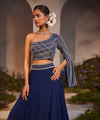 Leila electric blue skirt set 2
