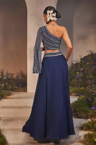 Leila electric blue skirt set